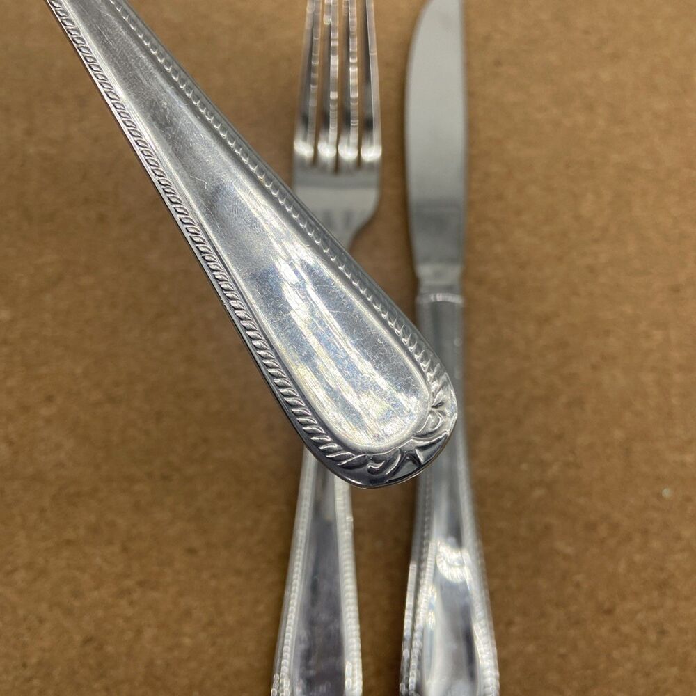 Lenox Swedish Lodge Glossy 18/10 Stainless Flatware 2 Dinner Forks 1 Knife